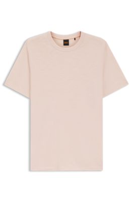 Camiseta de punto de algod&oacute;n con detalle de logo, Rosa claro