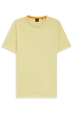 T-shirt Regular en coton flammé avec détail logoté