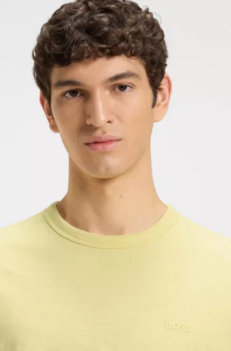 Slub-cotton T-shirt with logo detail