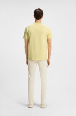 Slub-cotton T-shirt with logo detail, Light Yellow