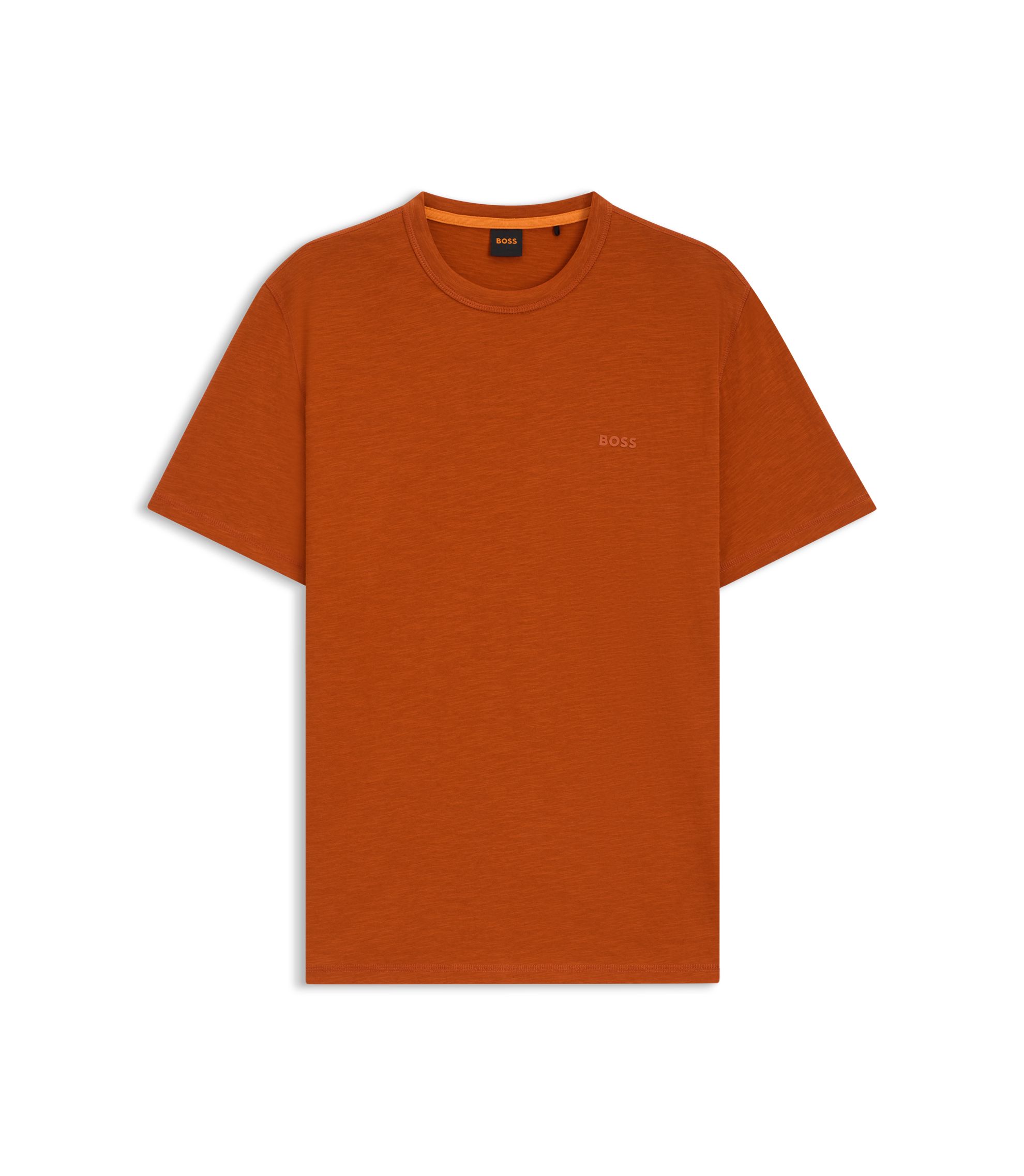 BOSS - Logo-detail T-shirt in cotton jersey - Light Orange