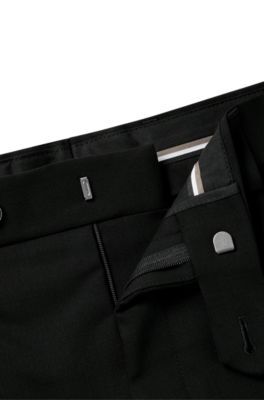 Relaxed-fit shorts in stretch virgin wool, Black