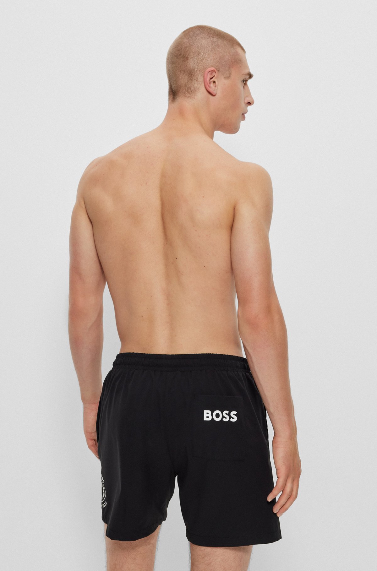 BOSS x NFL quick-dry swim shorts with collaborative branding, Cowboys