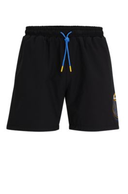 Hugo Boss Boss X Nfl Quick-dry Swim Shorts With Collaborative Branding In Rams Black