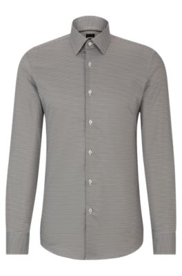 BOSS - Slim-fit shirt in printed twill