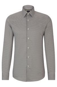 BOSS - Slim-fit shirt in printed twill
