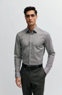 BOSS - Slim-fit shirt in printed twill
