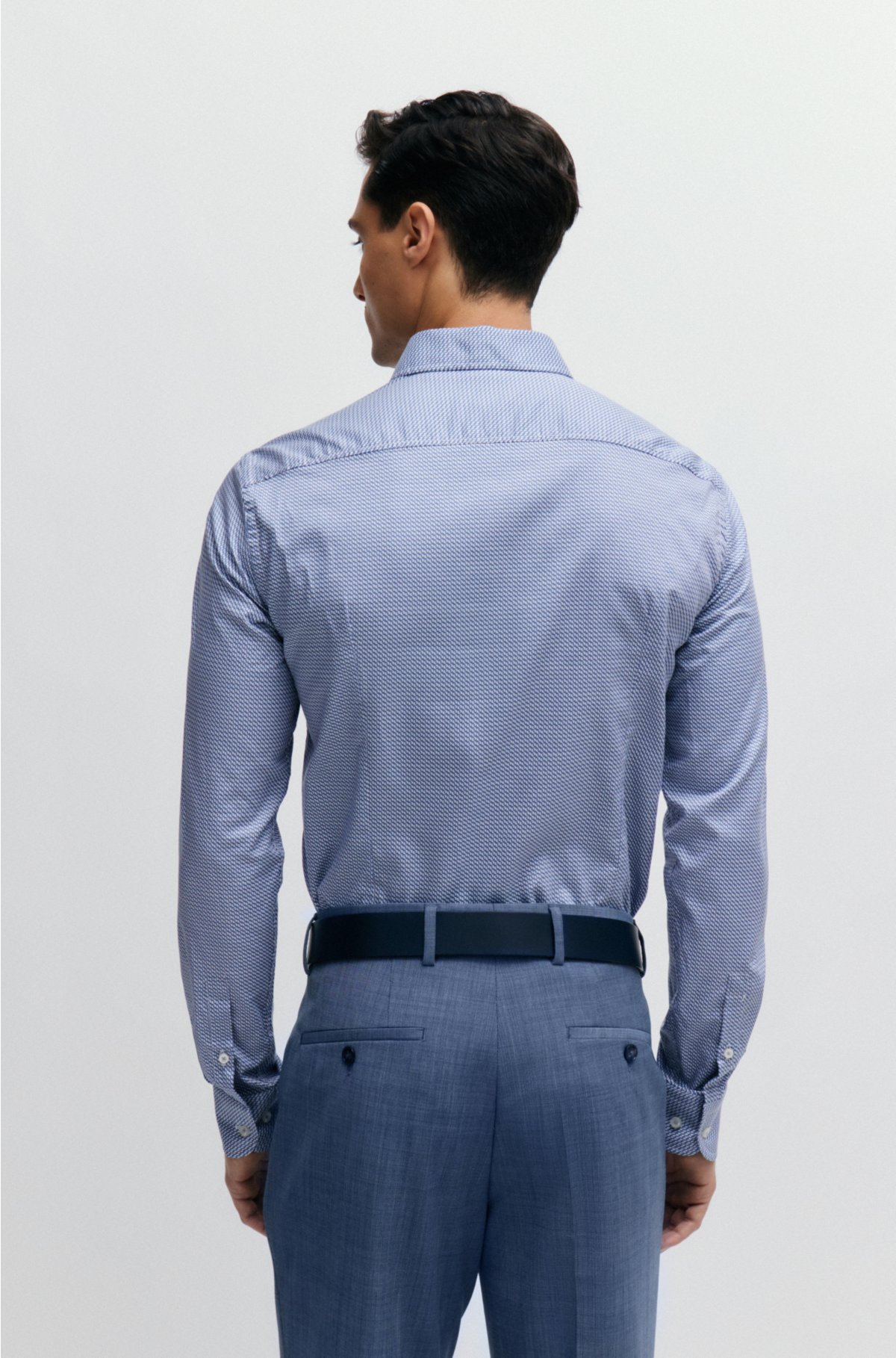 BOSS - Slim-fit shirt in printed twill