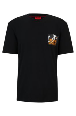 Hugo Relaxed-fit T-shirt In With Seasonal Artwork In Black