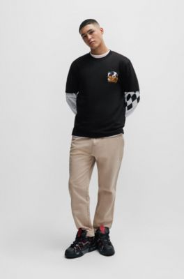 Relaxed-fit T-shirt in with seasonal artwork, Black