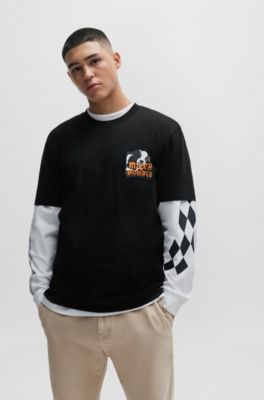 Relaxed-fit T-shirt in with seasonal artwork, Black