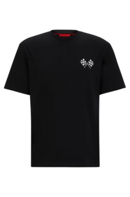 Shop Hugo Relaxed-fit T-shirt In With Seasonal Artwork In Black