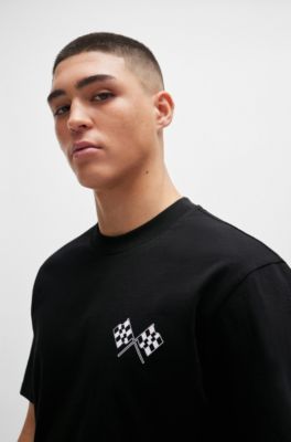 Relaxed-fit T-shirt in with seasonal artwork, Black