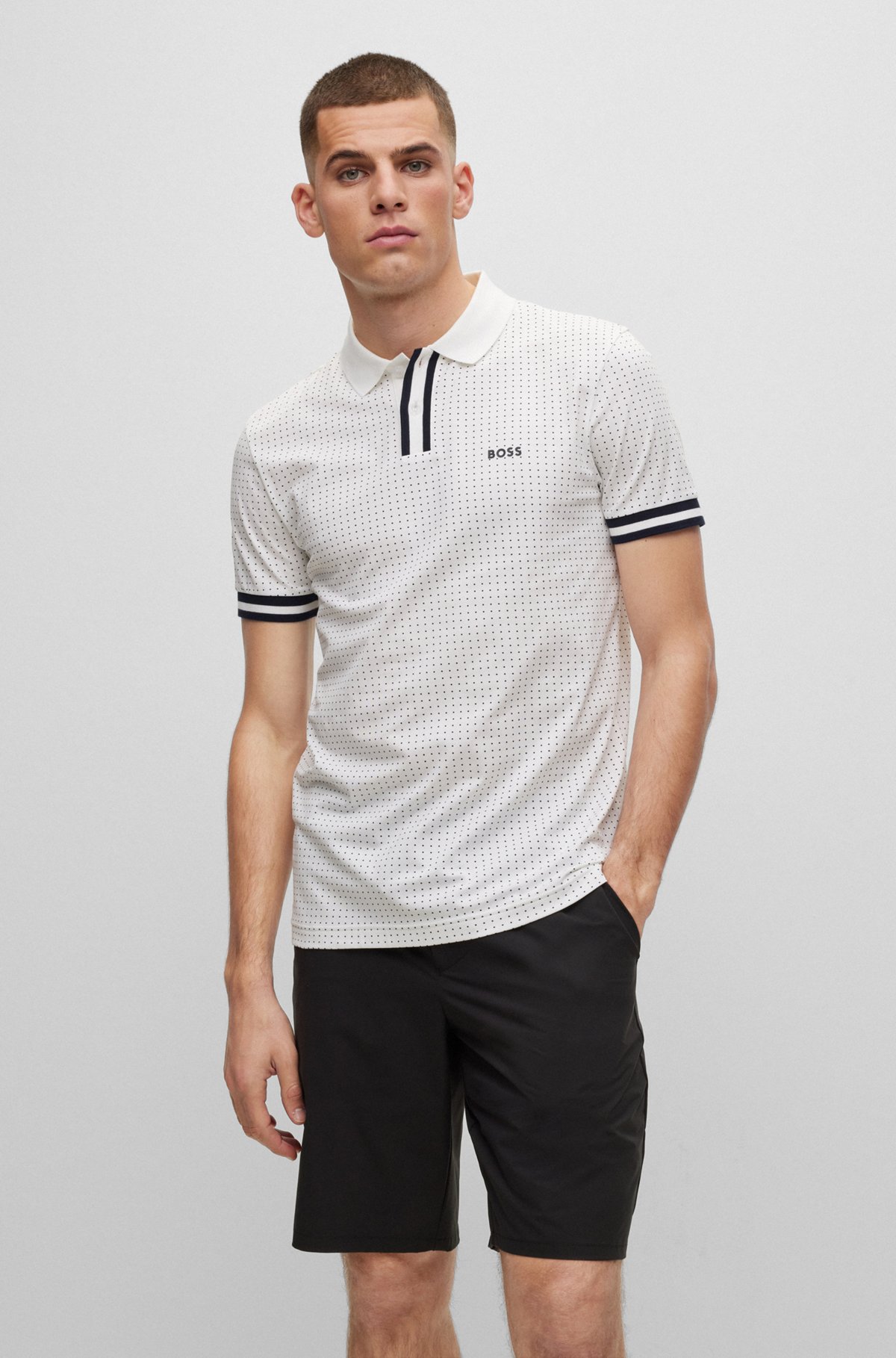 BOSS - Regular-fit polo shirt in stretch-cotton piqué