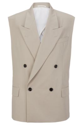 Cream double hot sale breasted waistcoat