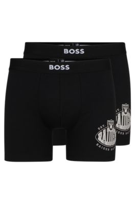 Shop Hugo Boss Boss X Nfl Two-pack Of Boxer Briefs With Collaborative Branding In Raiders