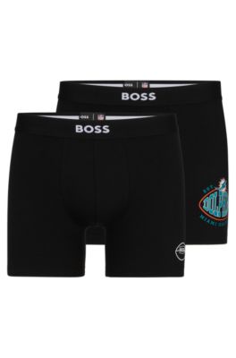 BOSS mens 2-pack Ultra Soft Modal Boxer Briefs, Black, Small US at