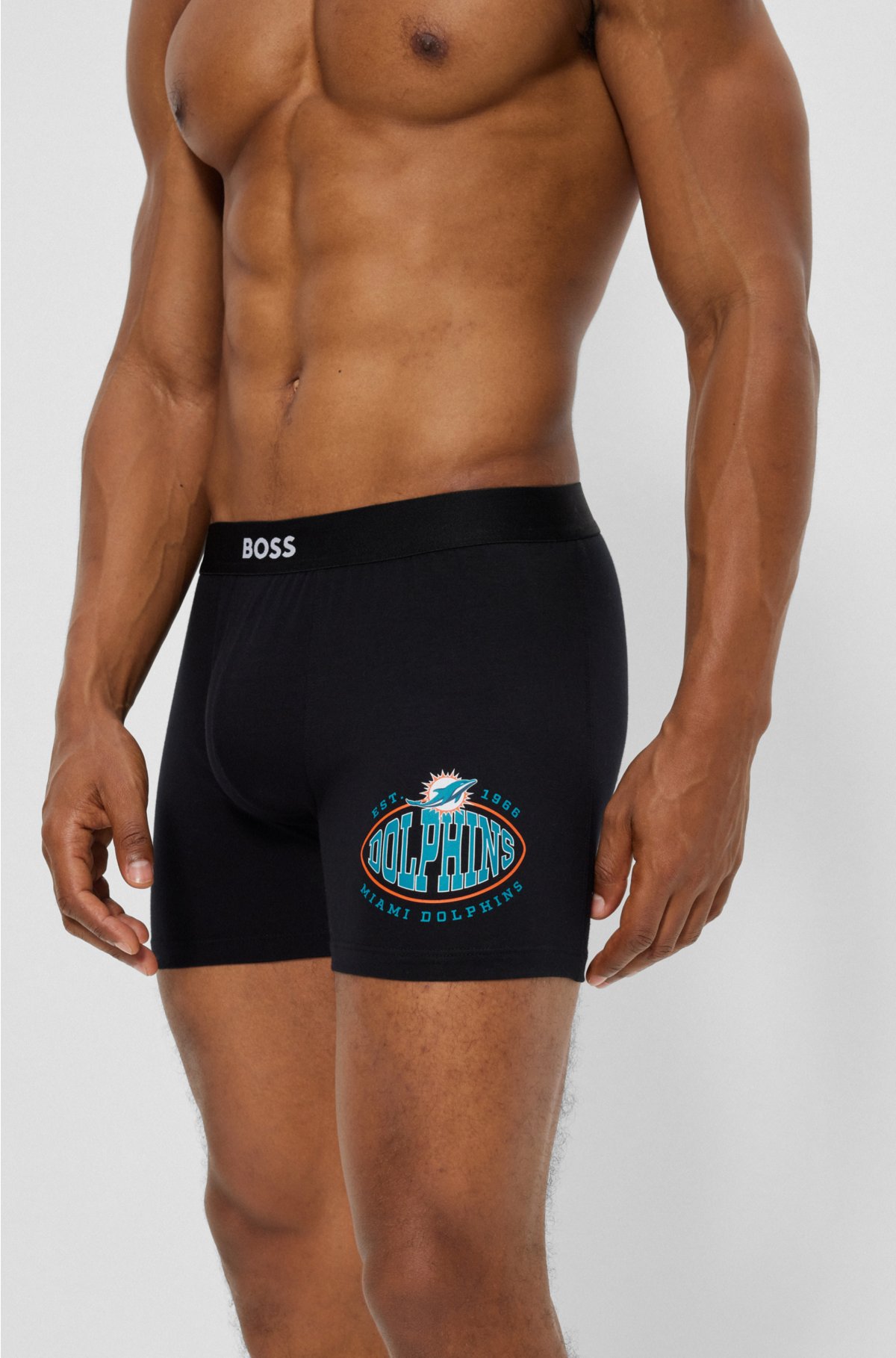 BOSS x NFL two-pack of boxer briefs with collaborative branding