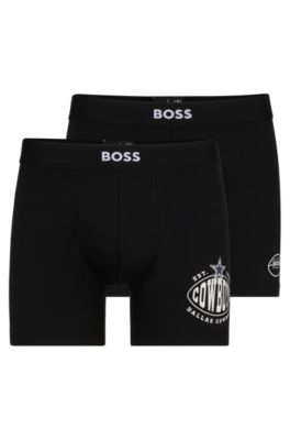 Shop Hugo Boss Boss X Nfl Two-pack Of Boxer Briefs With Collaborative Branding In Cowboys