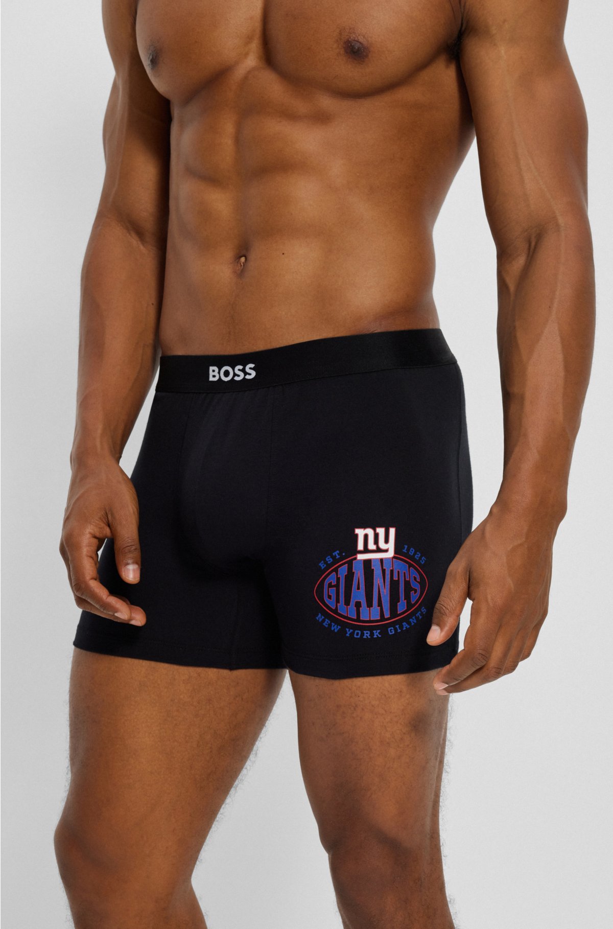 BOSS x NFL two-pack of boxer briefs with collaborative branding, Giants