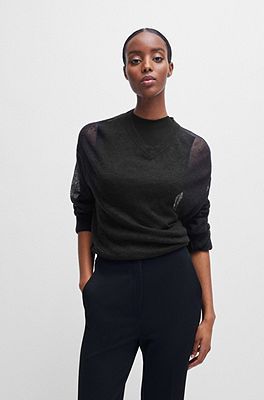 V-neck sweater in a sheer knit