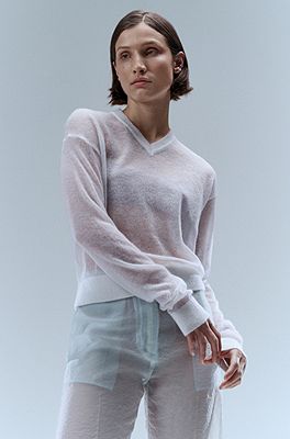 BOSS - V-neck sweater in a sheer knit