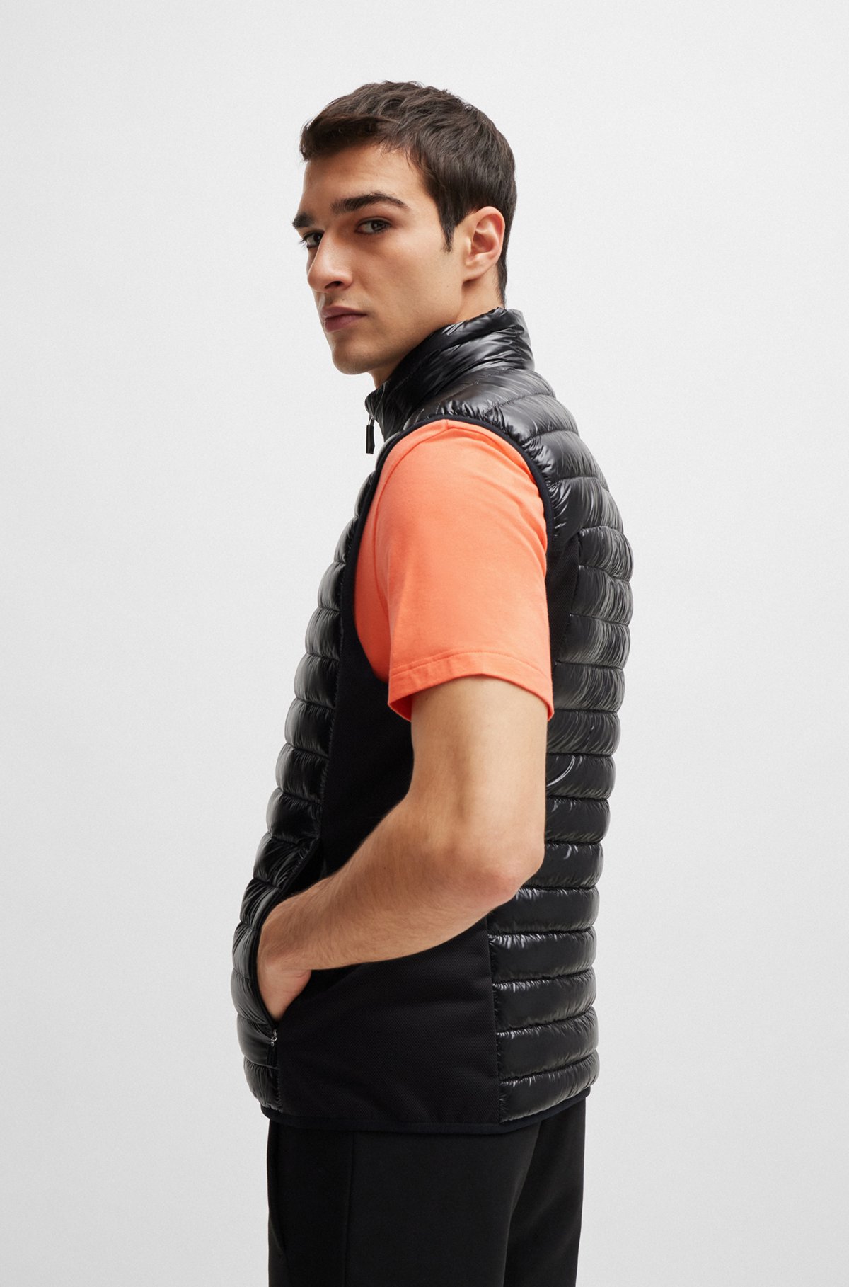 BOSS - Lightweight water-repellent gilet with down filling BOSS - Lightweight water-repellent gilet with down filling