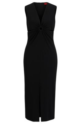 HUGO - Sleeveless midi dress with cut-outs and ring detail