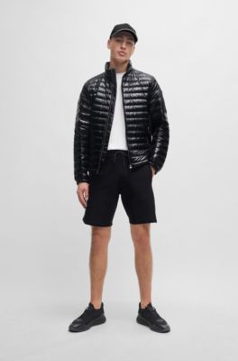 Lightweight water-repellent jacket with down filling, Black