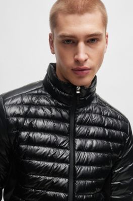 Lightweight water-repellent jacket with down filling, Black