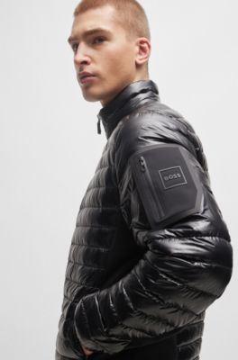 Lightweight water-repellent jacket with down filling, Black