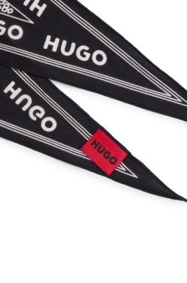 Bandanna in with logos and seasonal print, Black