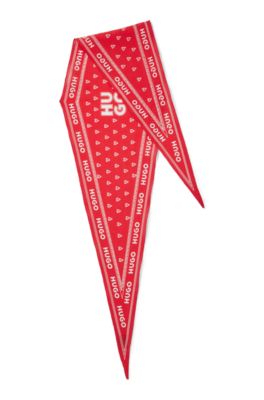 Bandanna in with logos and seasonal print, light pink