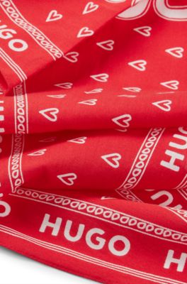 Bandanna in with logos and seasonal print, light pink