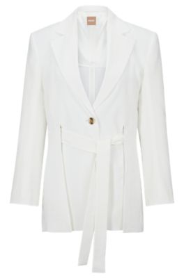 BOSS - Single-breasted blazer with sash belt