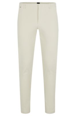 Shop Hugo Boss Slim-fit Regular-rise Chinos In Stretch Cotton In White