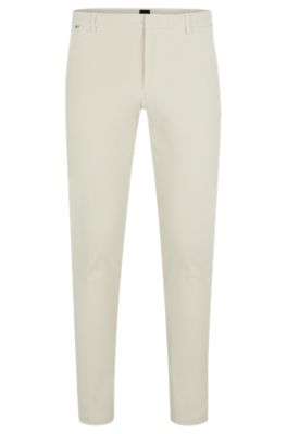 Hugo Boss Slim-fit Regular-rise Chinos In Stretch Cotton In White