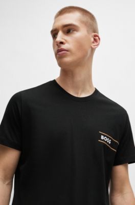 BOSS Cottonjersey underwear Tshirt with logo and stripes