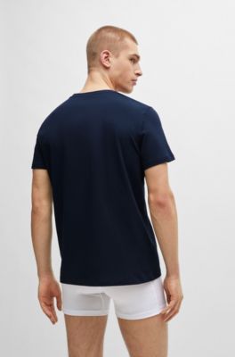 BOSS Cottonjersey underwear Tshirt with logo and stripes