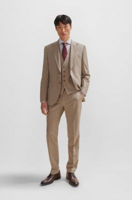 Chemise Slim Fit en coton Oxford stretch imprim&eacute;, Rouge sombre