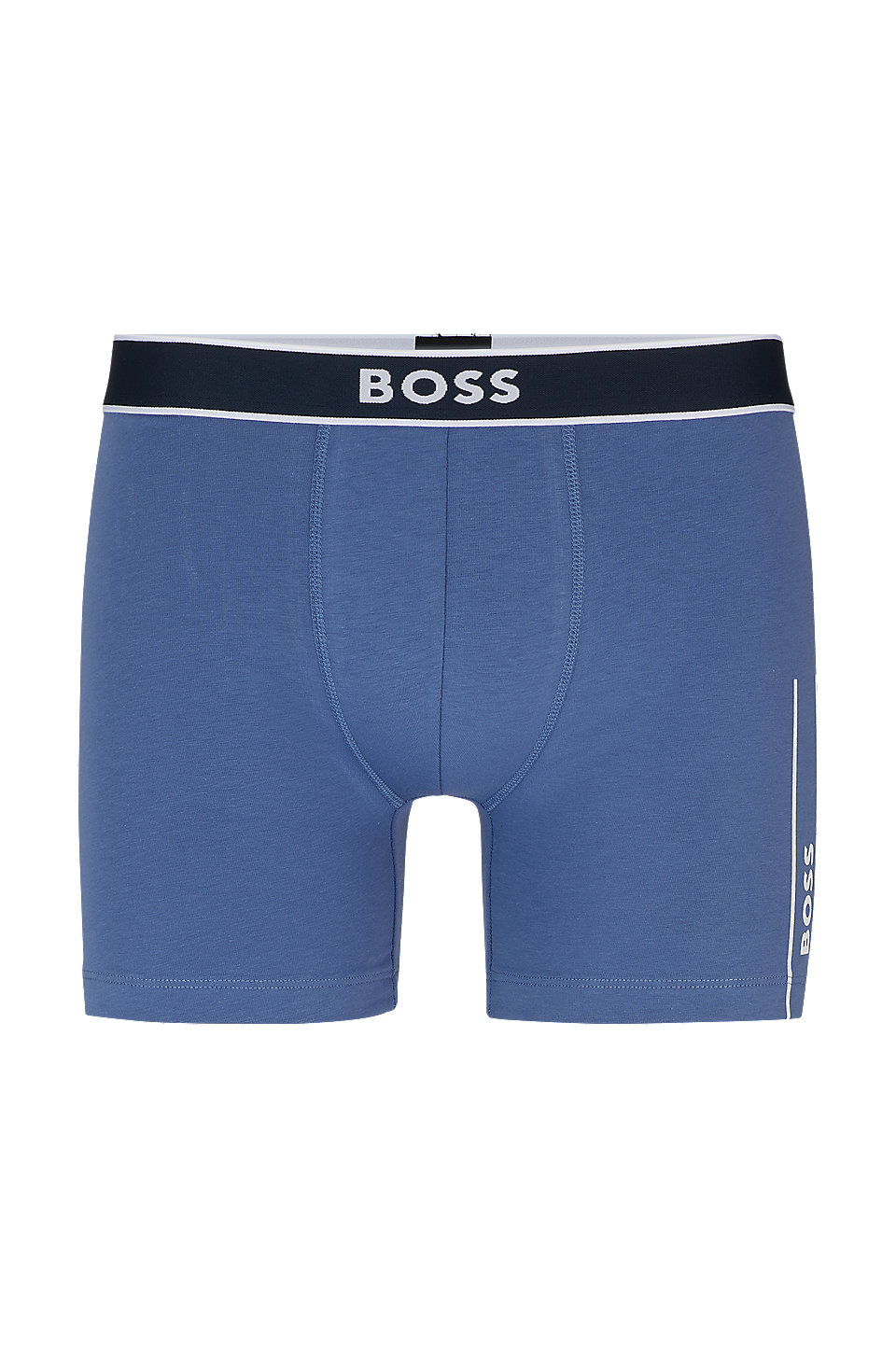 BOSS - Stretch-cotton boxer briefs with stripe-framed logos