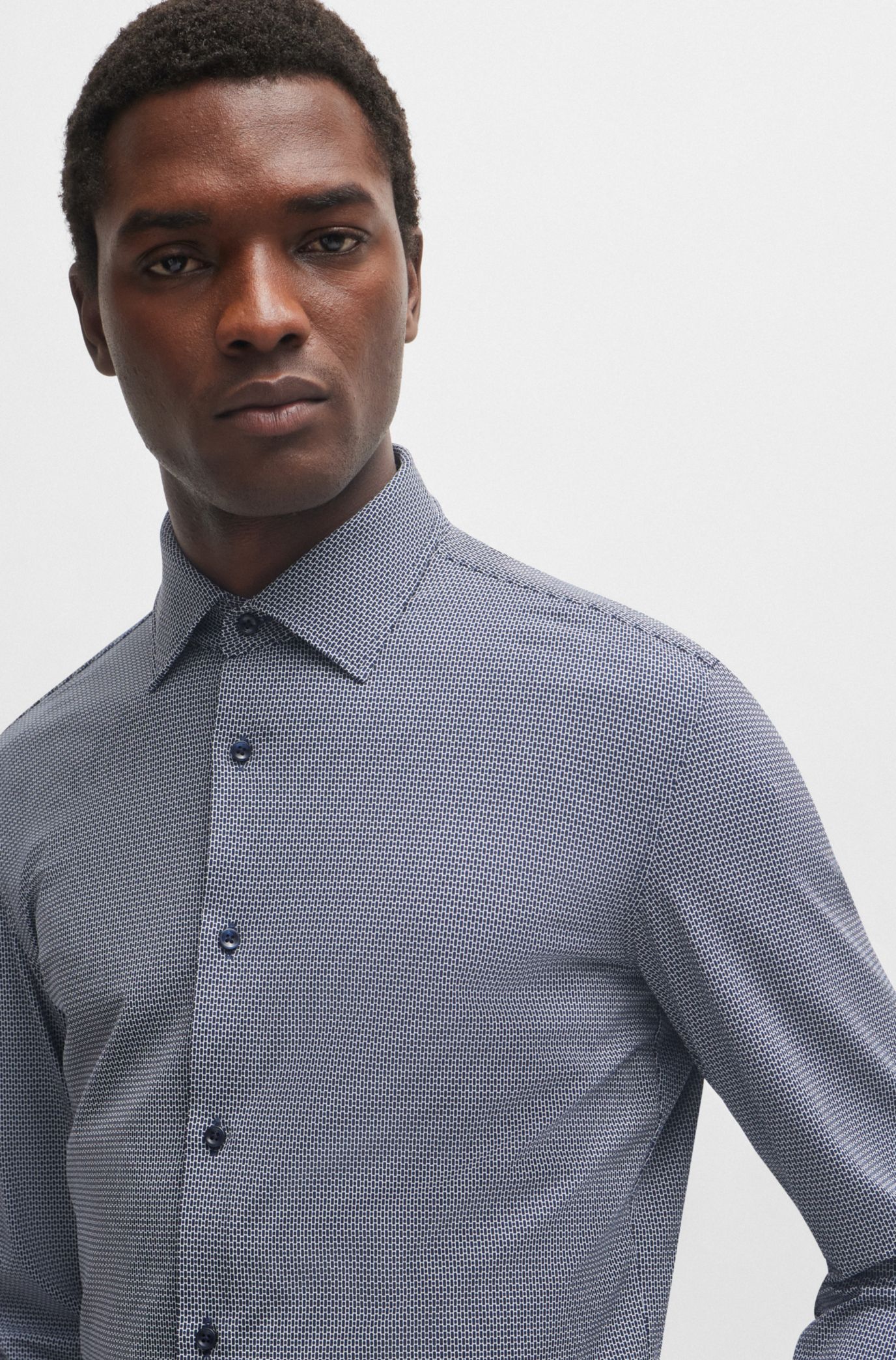 Buy BOSS Super-Flex Shirt with Cut-Away Collar