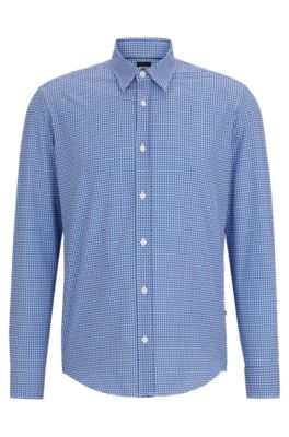 BOSS - Regular-fit shirt in printed performance-stretch fabric