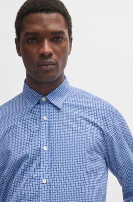 BOSS - Regular-fit shirt in printed performance-stretch fabric