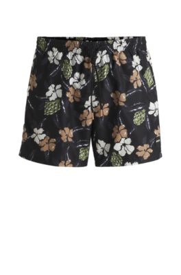 Quick-dry swim shorts with all-over print