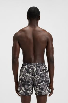 Swim trunks with allover print, Light Grey