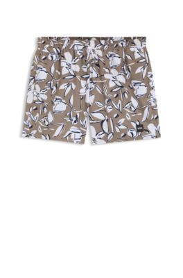 Ba&ntilde;ador con estampado integral, Marr&oacute;n claro