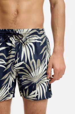 Short de bain avec imprim&eacute; int&eacute;gral, Kaki