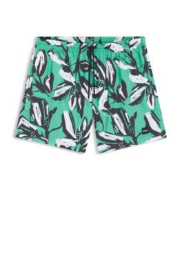 Short de bain avec imprim&eacute; int&eacute;gral, Vert