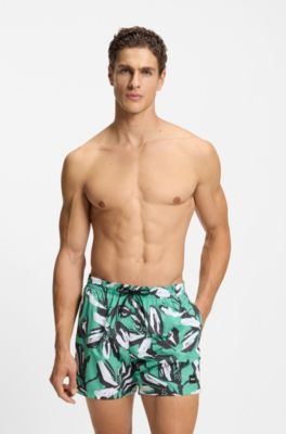 Short de bain avec imprim&eacute; int&eacute;gral, Vert